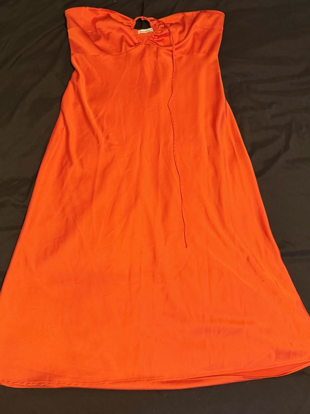 Abercrombie & Fitch Strapless Bright Orange A-Line Dress